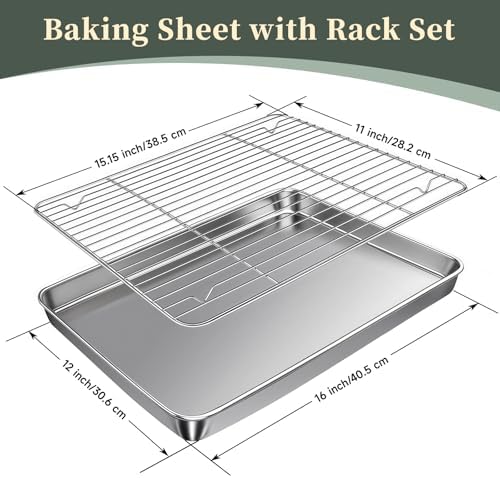 Baking Sheet with Rack Set (2 Pans + 2 Racks)