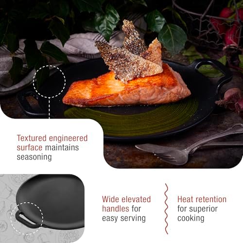 Victoria 10-Inch Cast Iron Comal Pizza Pan with 2 Side Handles