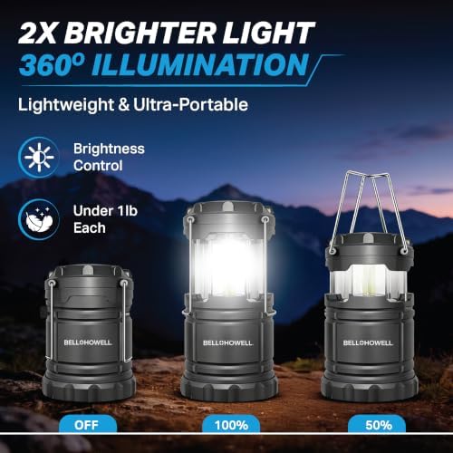 TACLIGHT Multipurpose Camping Lanterns, 4 Pack, Battery Powered