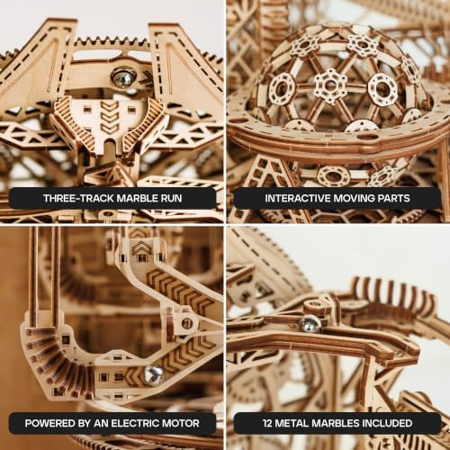 Wood Trick Galaxy Wooden Marble Run 3D Wooden Puzzles for Adults to Build