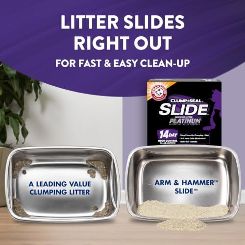 ARM & HAMMER Slide Platinum Easy Clean-Up Clumping Cat Litter, 18 lbs