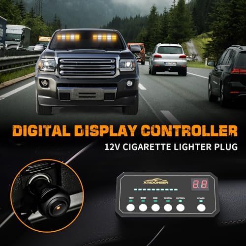 2x 17 inch Dash Strobe Lights for Trucks, 40 LED Visor Lights