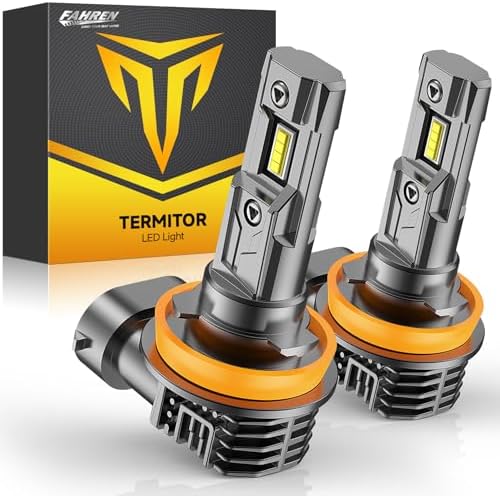 Termitor H11/H8/H16 Fog Light Bulbs, 16000 Luments 900% Brightness, 6500k cool white