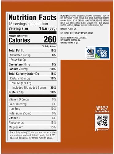 CLIF BAR Protein Energy Bars, Crunchy Peanut Butter, 15ct