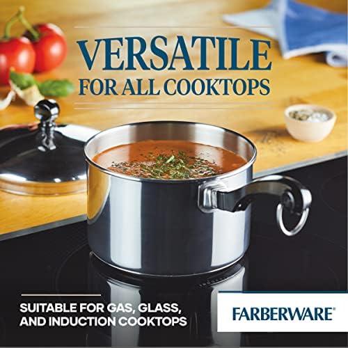 Farberware Classic Series Stainless Steel Sauce Pan with Lid, 2 Qt, Silver