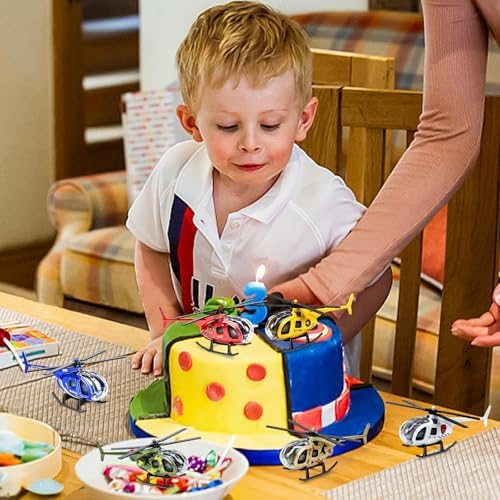 12PCS Diecast Helicopters, Mini Alloy Toy Helicopter for Boys 3 4-7