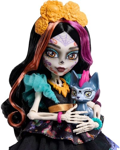 Monster High Skelita Calaveras Fashion Doll with Pet and 7 Accessories