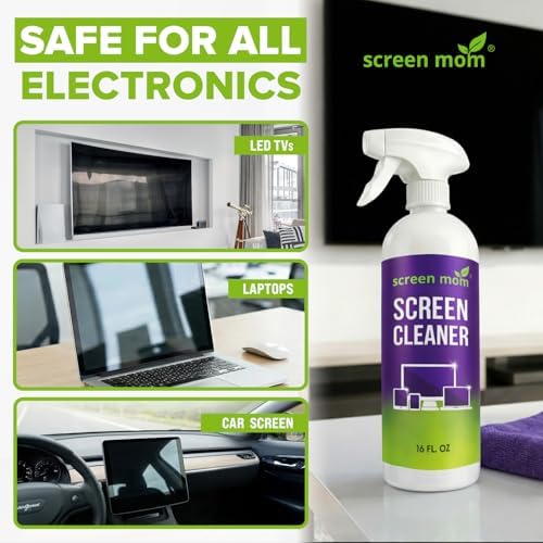 Screen Mom Screen Cleaner Spray 16oz Bottle for TV, Car, Laptop & Computer