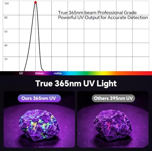 365nm 5xLED Blacklight UV Flashlight Rechargeable Powerful UV Light
