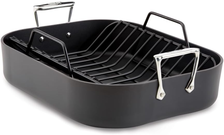 All-Clad HA1® Nonstick , 13" x 16" Roaster with rack - all clad nonstick oven safe