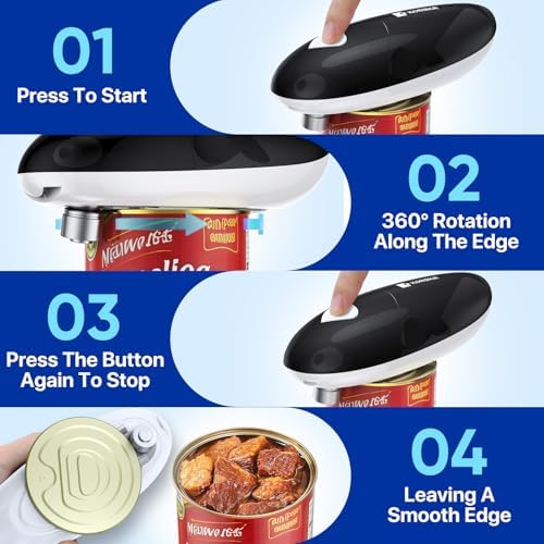 Electric Can Opener, Automatic Can Opener, Suitable for Any Size Cans-Black