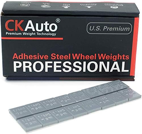 CKAuto 1/4oz, 0.25oz, Steel Adhesive Stick-On Wheel Weights, Gray, 60oz Box