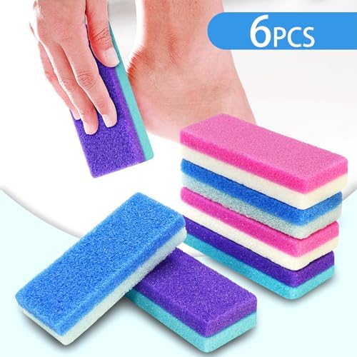 NYQIUGER 6Pcs Professional Pedicure Foot Pumice Stone for Feet Skin Callus Remover and