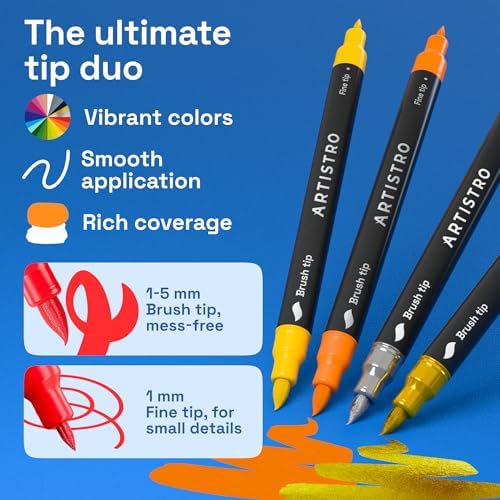 ARTISTRO 100 Acrylic Dual-Tip Glass Marker Pens for Wine Glasses