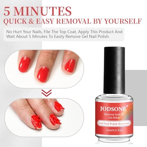 JODSONE 15ML Gel Nail Polish Remover No Need Soaking or Wrapping Gel Remover for Nails