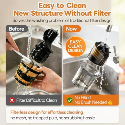Aeitto 3-in-1 Juicer Machines, 6.0" Wide Mouth, Mesh-Free Easy to Clean