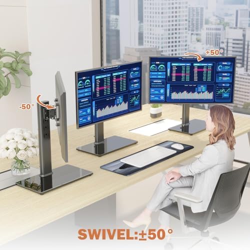 Single LCD Computer Monitor Free-Standing Desk Stand Mount Riser for 13 inch to 32 inch