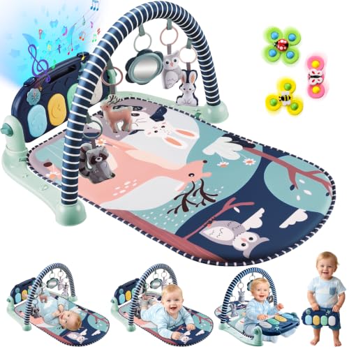 Joryuek Baby Play Mat, Tummy Time Mat with Piano Music and Lights, Baby - baby play mat with hanging toys