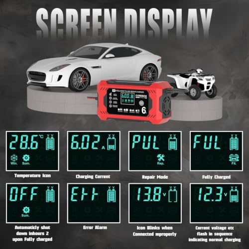 Battery Charger 6-Amp 12V Automatic Smart Battery Trickle Charger