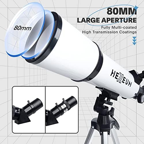 Telescope for Adults, 80mm/600mm AZ Refractor for Beginners
