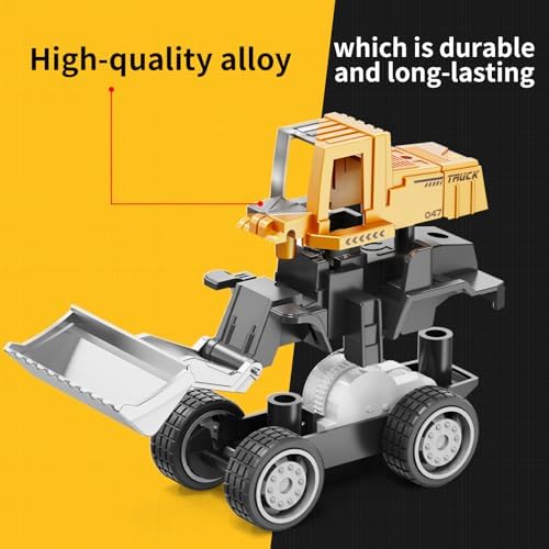 HONGTUO Alloy Mini Construction Vehicles, 8Pcs Die-cast Construction Toys
