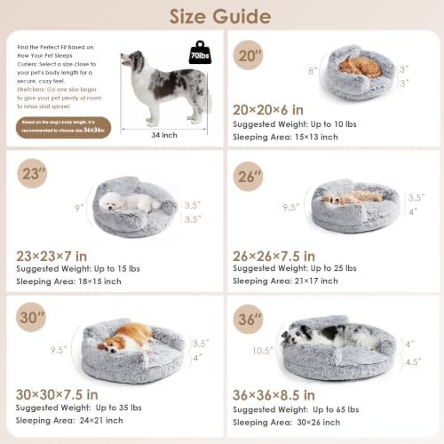EHEYCIGA 23" Calming Donut Dog Bed for Small Dog & Cat Washable Pet Couch