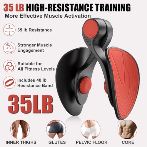Pelvic Floor Exercise Devices 35lb Resistance Kegel Thigh Trainer with Band