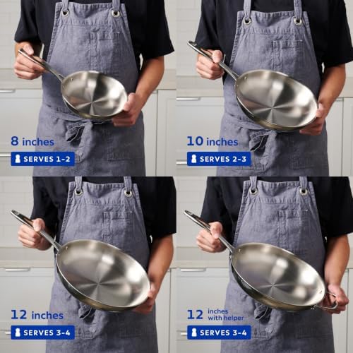 Tramontina Signature Tri-Ply Clad Stainless Steel 12-Inch Large Frying Pan