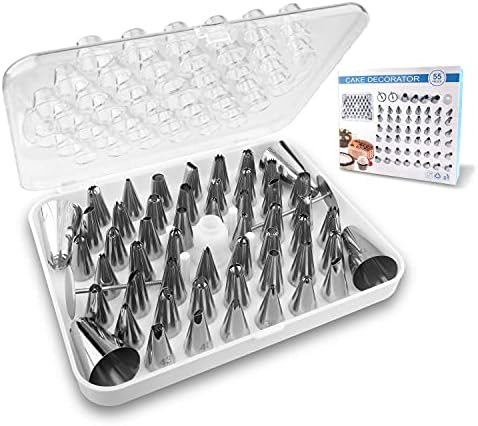 FIVETASCake Decorating kit for Beginners-52 Numbered Icing Tips with Pattern Chart