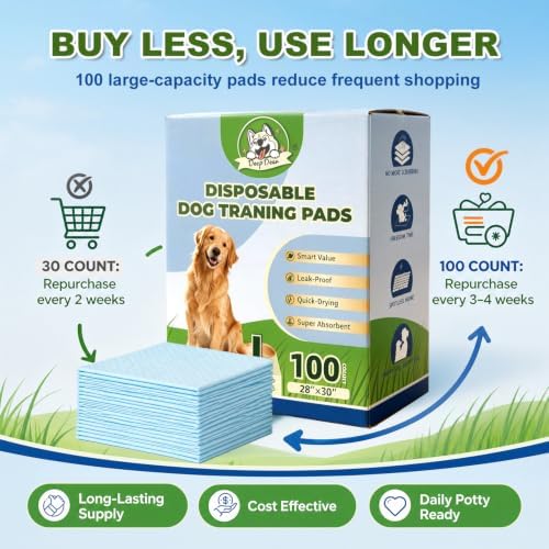DEEP DEAR Puppy Pads for Dogs , Large 30x28 in ,100 Count