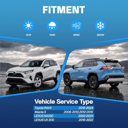 Silicone Wiper Blades, Windshield Wipers for Toyota RAV4 2019-2024