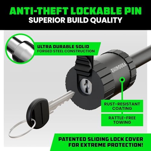 Rhino USA 2in Trailer Hitch Pin - Patented Locking Receiver Pin