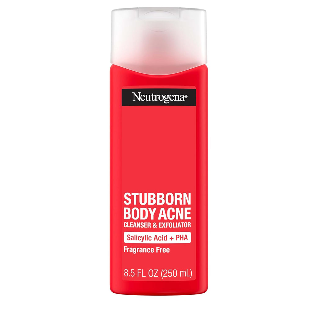 Neutrogena Salicylic Acid & PHA Stubborn Acne Body Wash, Exfoliating Cleanser