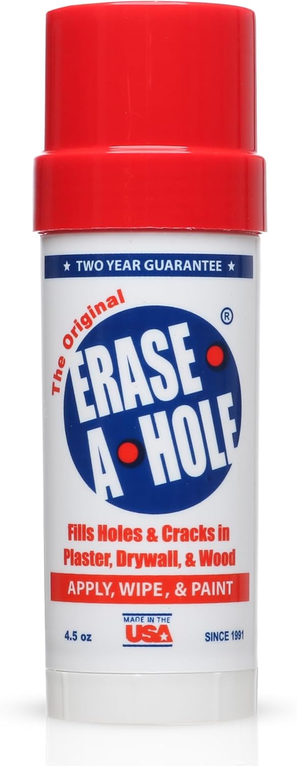 Erase-A-Hole Wall Repair Stick – Quick-Dry Nail & Screw Hole Filler for - erase a hole drywall repair stick