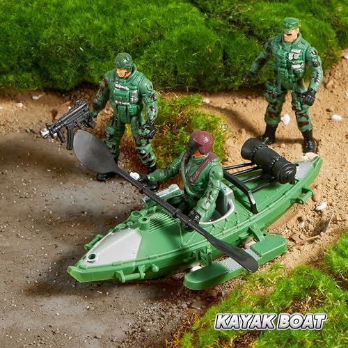 JOYIN 10-in-1 Military Helicopter Toys Set with Light, Sound, Trucks, Boat, Bike