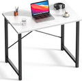 DUMOS 32 Inch Small Computer Desk, Home Office Desks for Bedroom, White