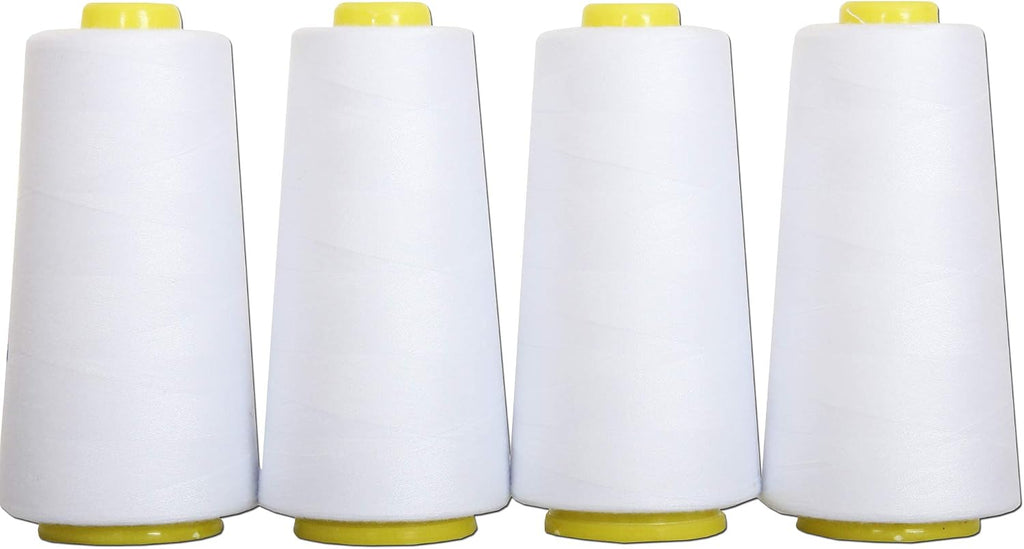 ThreadArt Polyester Serger Thread, 4 Cone Pack 2750yd 40/2, White
