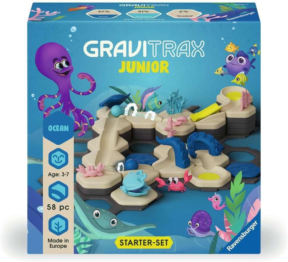 Ravensburger GraviTrax Junior Starter Set - My Ocean - 58-Piece Marble Run Game