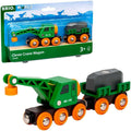 BRIO World 33698 - Clever Crane Wagon Set - 4 Piece Wooden Toy Train Set for Kids
