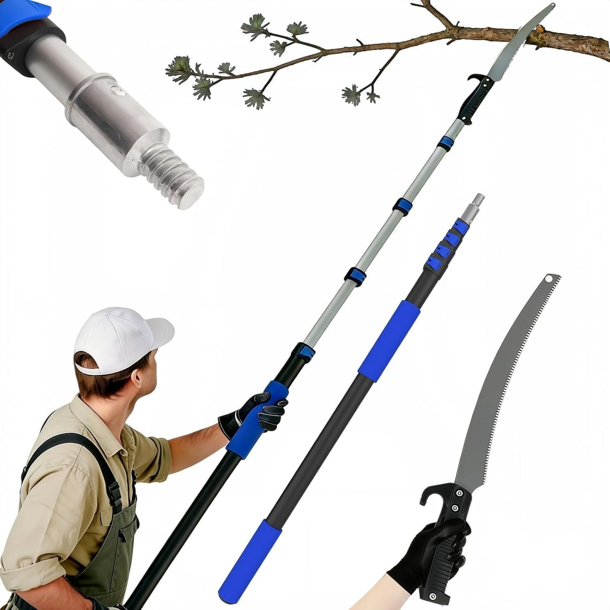 26FT Reach Pole Saws for Tree Trimming with 5-20FT Telescoping Extension Pole