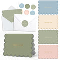 AUDREE Thank You Cards with Envelopes, Scalloped Gold Foil 50 Pack 3.5x5 - thank you card envelope design