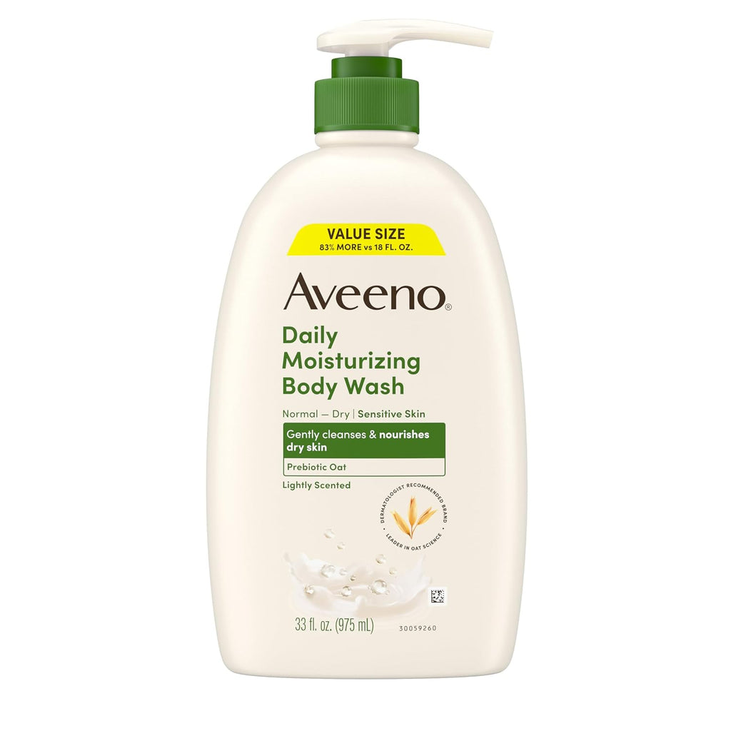 Aveeno Daily Moisturizing Body Wash for Dry & Sensitive Skin + Prebiotic Oat