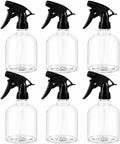Enenes 6 Pack 8 Oz Plastic Spray Bottles with Black Adjustable Triggers
