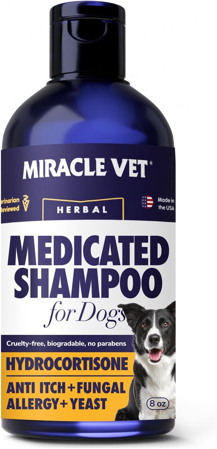 Miracle Vet Medicated Dog Shampoo for Itchy Skin Relief 8 fl oz