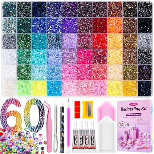 Bedazzling Kit 48000Pcs 60 Colors 3mm Resin Jelly Rhinestones - Diamond Art