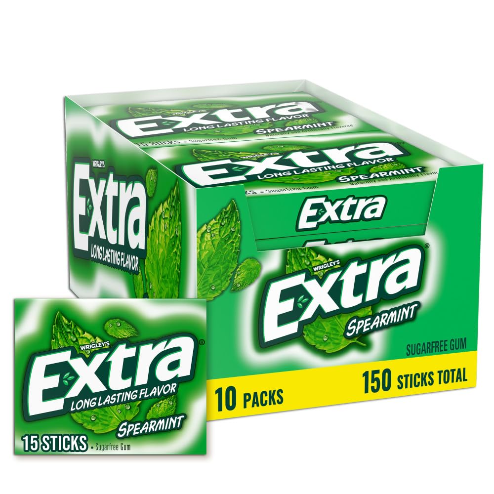 Extra Gum Spearmint Sugarfree Gum Bulk, Individually Wrapped, Perfect