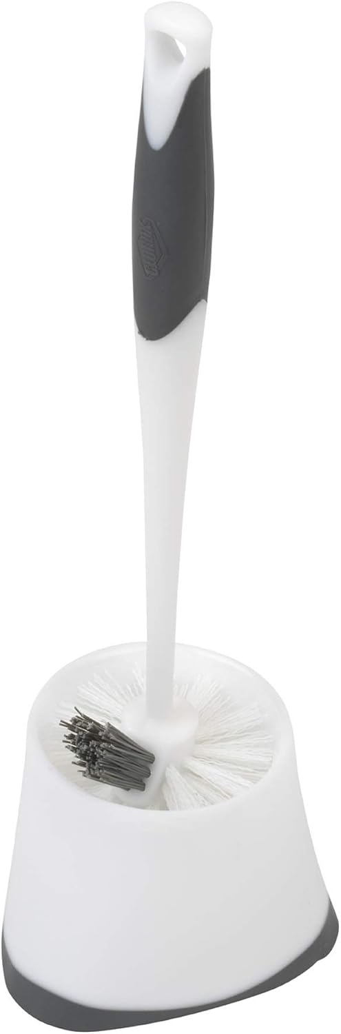 Clorox Under-Rim Toilet Bowl Brush with Corner Storage Caddy, 16 x 5 x 5.5