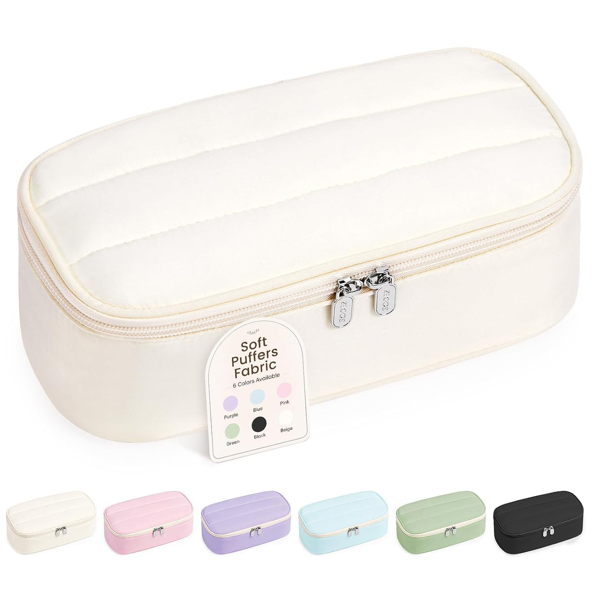Sooez Cute Pencil Case, Soft Puffers Pencil Pouch, Large Pen Pencil Bag - cute pencil cases for school girl