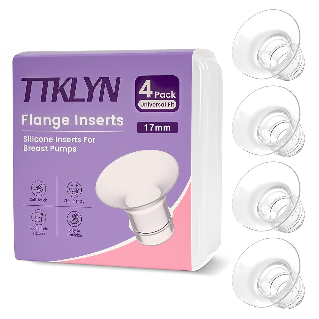 4 Pcs 17mm Flange Inserts, Soft Flange Reducer for 24mm Breast Shield - flange inserts for breast pump