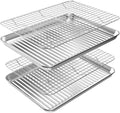 Baking Sheet with Cooling Wire Rack Set, Stainless Steel 2 Pans + 2 Racks